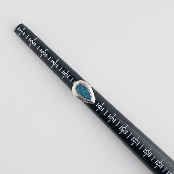 Sterling Silver Turquoise Mosaic Pear Shape Stone Ring Band Size 6.75 Mexico 925 - Picture 14 of 15